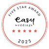 Easy Weddings award fivestar 2025